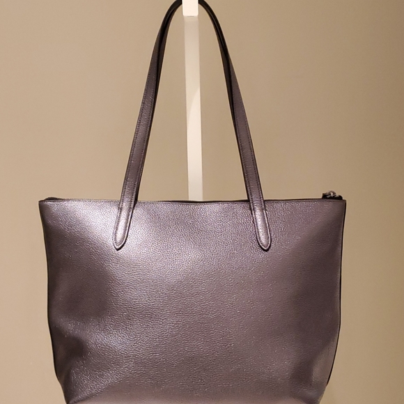 SOLD! Coach Taylor Tote in Metallic Pebble Leather - Picture 10 of 11